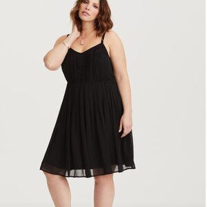 Torrid Mini Chiffon Skater Dress Womens 3X Black